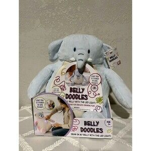 BELLY DOODLES PLUSH ELEPHANT DRAW ON BELLY WITH INCLUDED LED LIGHT PEN AGES 3+